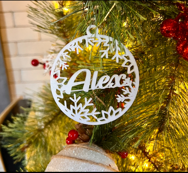 Adorno Navideño Personalizado Copo Nieve