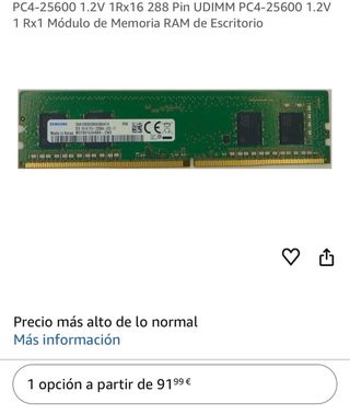 Memoria RAM Samsung 8GB DDR4 3200MHz