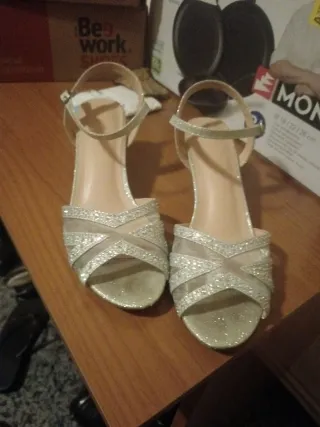 Zapatos de fiesta dorados/plateados