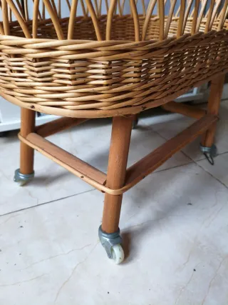 Cuna Moisés Mimbre Muñecos