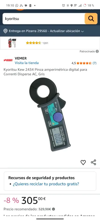 Pinza amperimétrica digital Kyorits