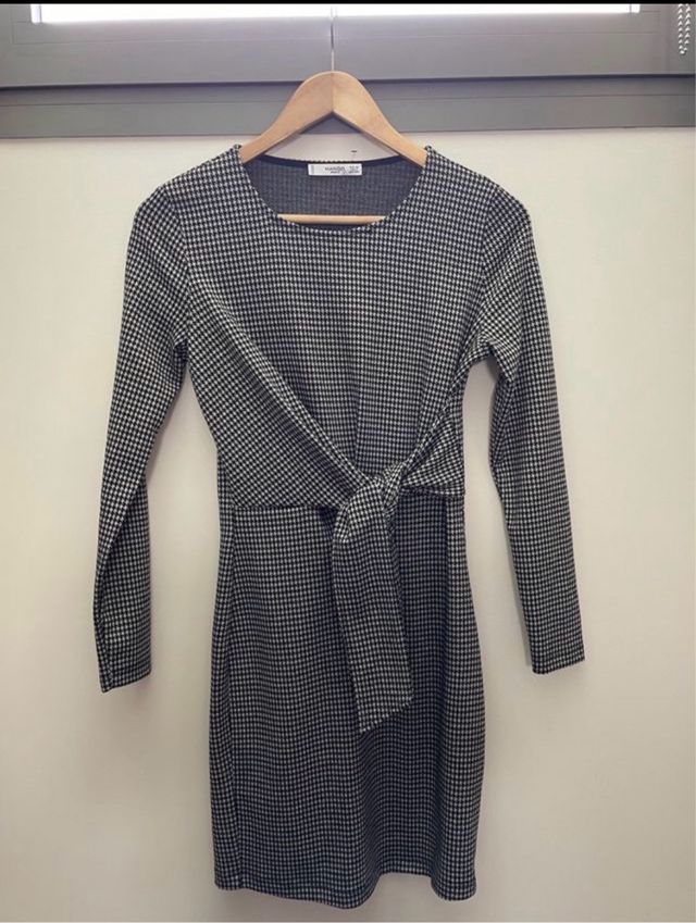 Vestido Mango Talla XS Negro/Blanco