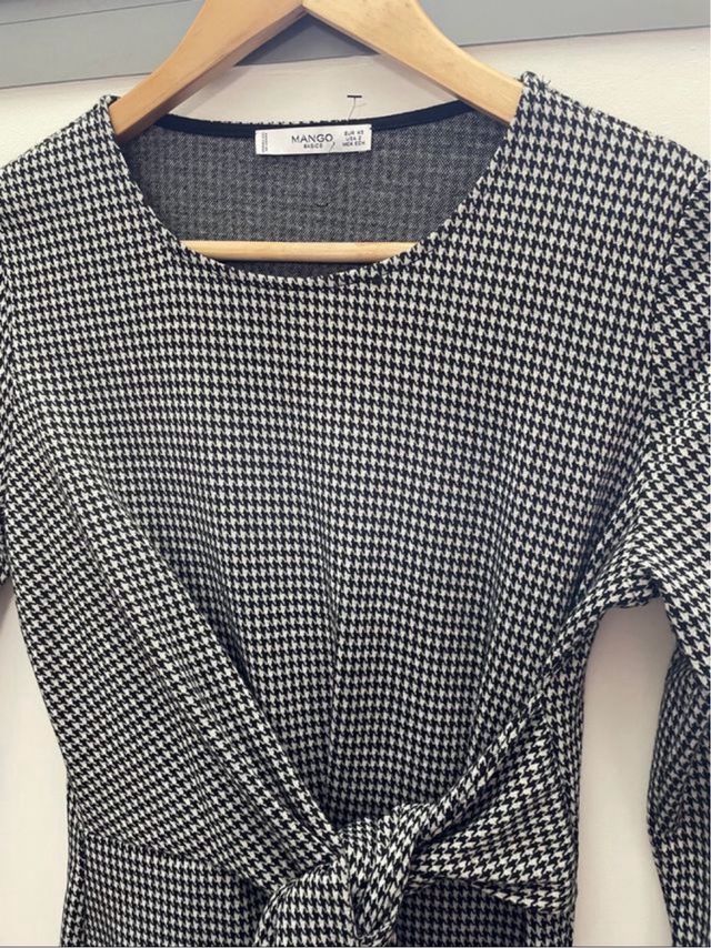 Vestido Mango Talla XS Negro/Blanco