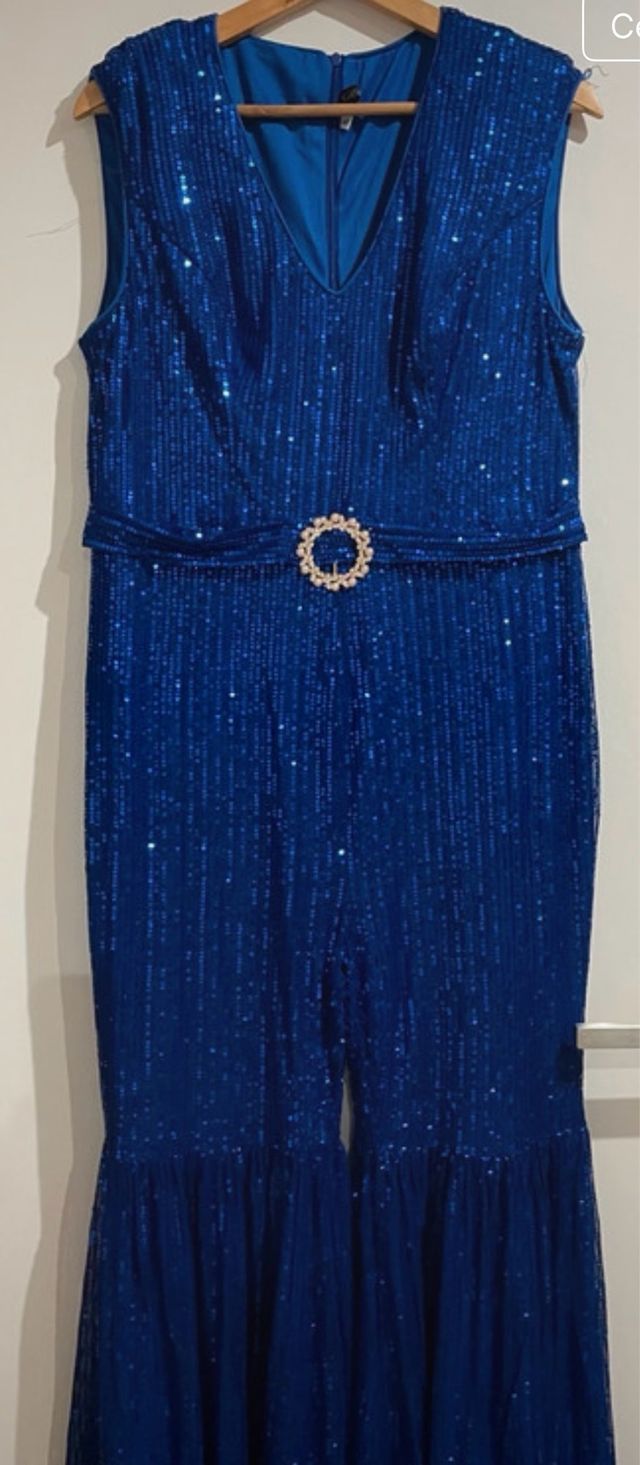 Mono fiesta lentejuelas azul