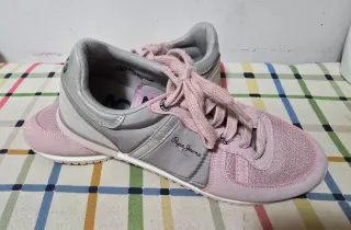Zapatillas Pepe Jeans rosas y plateadas T.39