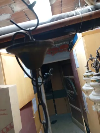 Lampadario vintage vetro e metallo