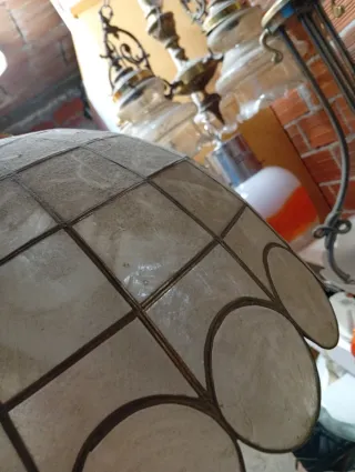 Lampadario vintage vetro e metallo