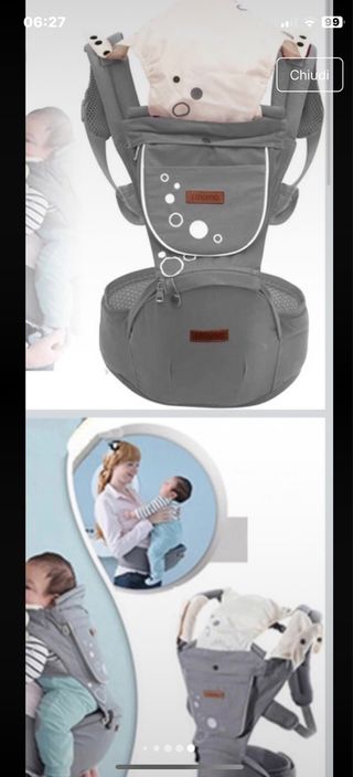 Marsupio con seggiolino integrato