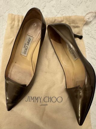 Zapatos Jimmy Choo Marrones y Dorados