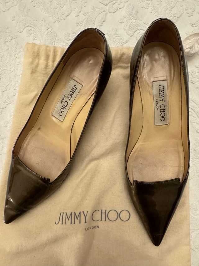 Zapatos Jimmy Choo Marrones y Dorados
