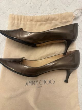 Zapatos Jimmy Choo Marrones y Dorados