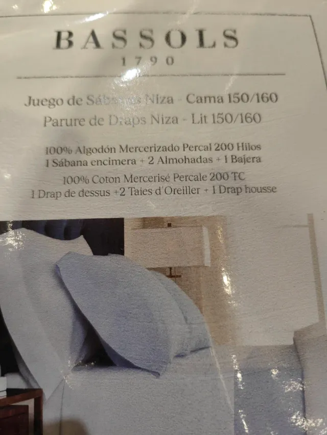 Juego Sábanas Bassols Niza 150/160 Azul