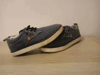 Zapatos niño vestir azul y blanco