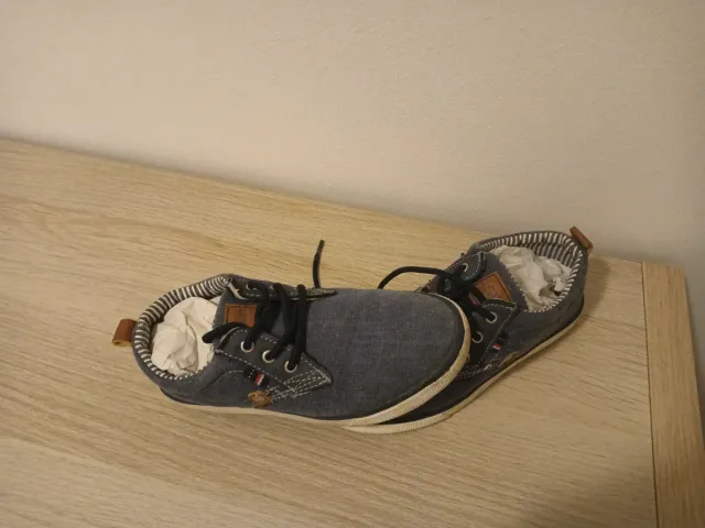 Zapatos niño vestir azul y blanco