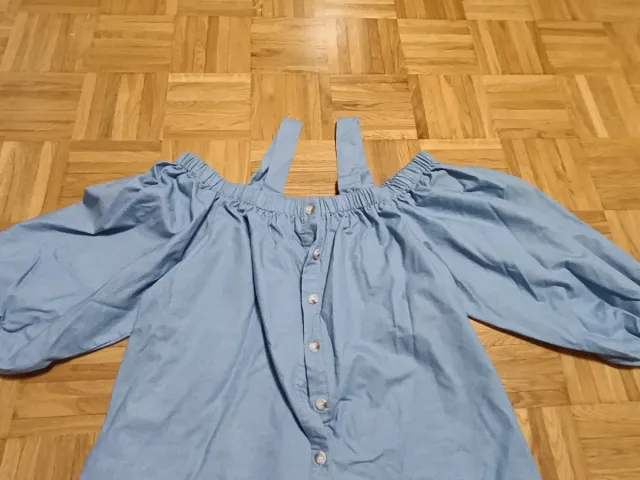 Camiseta vaquera manga abullonada