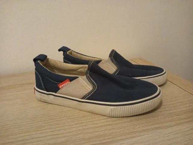 Zapatos Beppi niño azul y beige