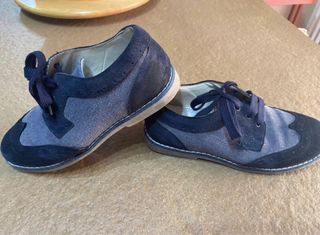Scarpe eleganti bambino/a blu/grigie misura 35