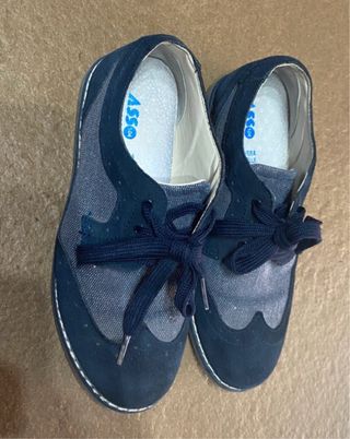 Scarpe eleganti bambino/a blu/grigie misura 35