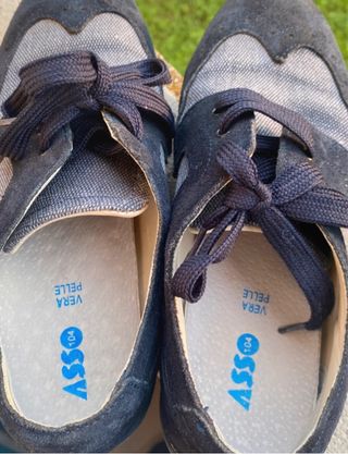 Scarpe eleganti bambino/a blu/grigie misura 35