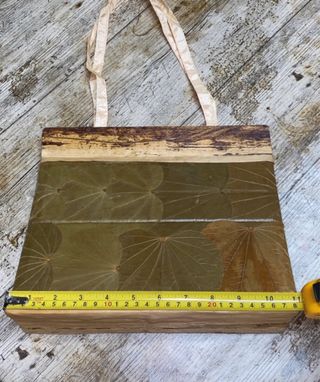 Borsa etnica legno e foglie vere