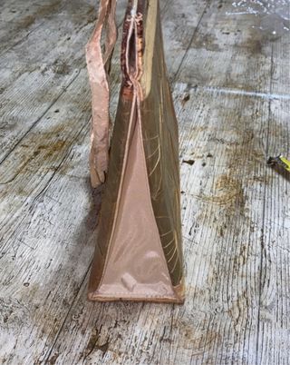 Borsa etnica legno e foglie vere