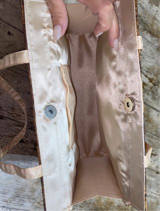 Borsa etnica legno e foglie vere