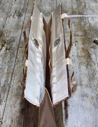 Borsa etnica legno e foglie vere