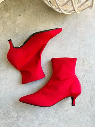 Botines Toral Rojos Piel Neopreno Talla 37