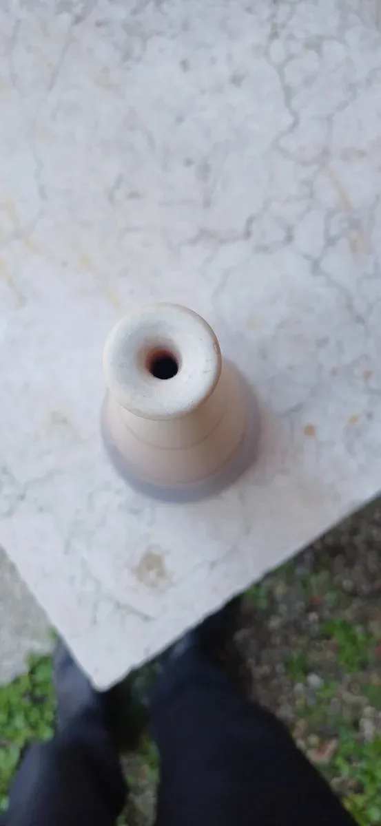 Vaso ceramica beige e blu