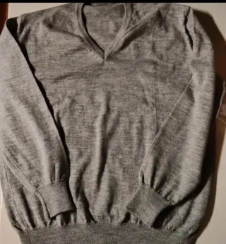 Maglione uomo pura lana Vergine grigio