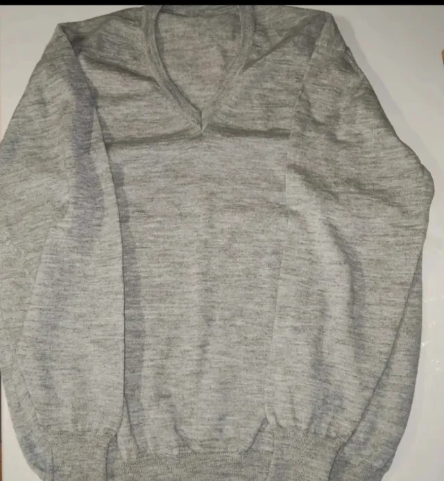 Maglione uomo pura lana Vergine grigio