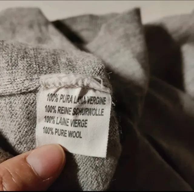 Maglione uomo pura lana Vergine grigio