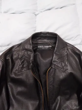 Giubbotto in pelle Dolce & Gabbana nero