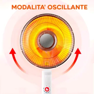 Stufa Elettrica Parabola 39cm Carbonio 450W e 900W