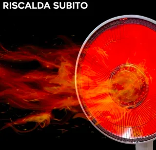 Stufa Elettrica Parabola 39cm Carbonio 450W e 900W
