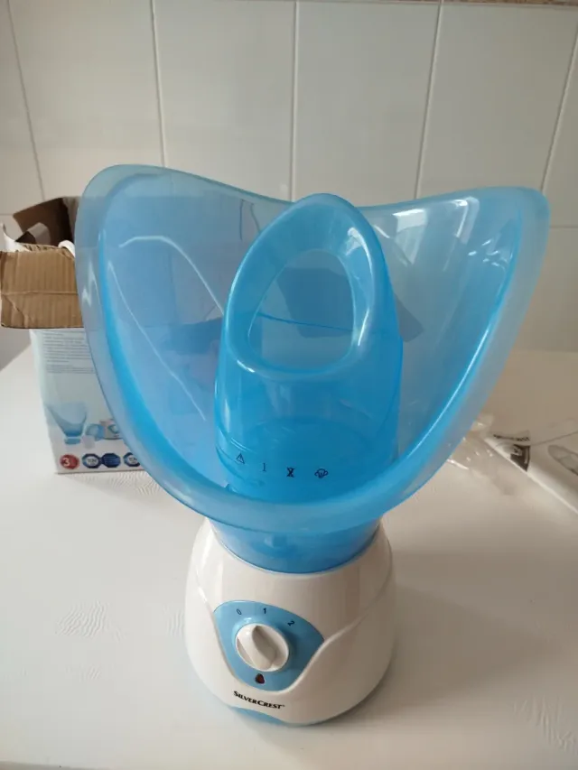 Sauna Facial SilverCrest Azul y Blanca