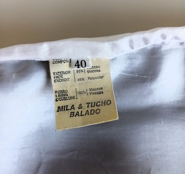 Minifalda a Rayas Gris y Blanca Talla 40 con forro