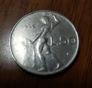 Moneta 50 Lire 1956 - Il Lavoratore