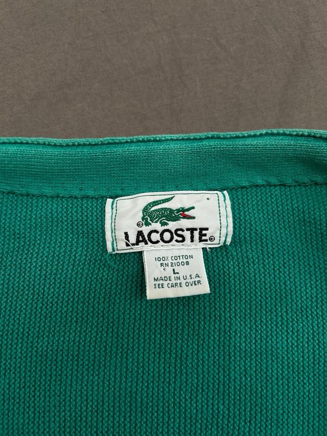 Cárdigan Lacoste Vintage 90s Verde
