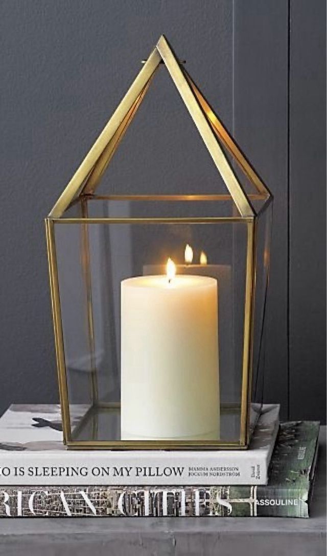 Portavelas cristal y metal dorado Hábitat