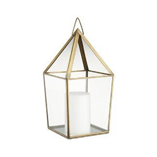 Portavelas cristal y metal dorado Hábitat