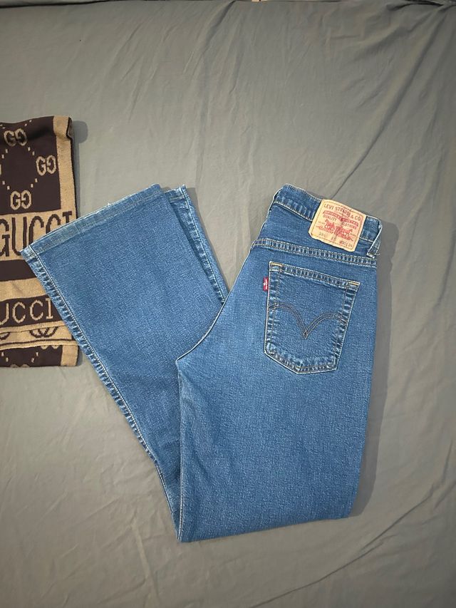 Pantalón Campana Levi's Azul Elásticos Talla 30x34