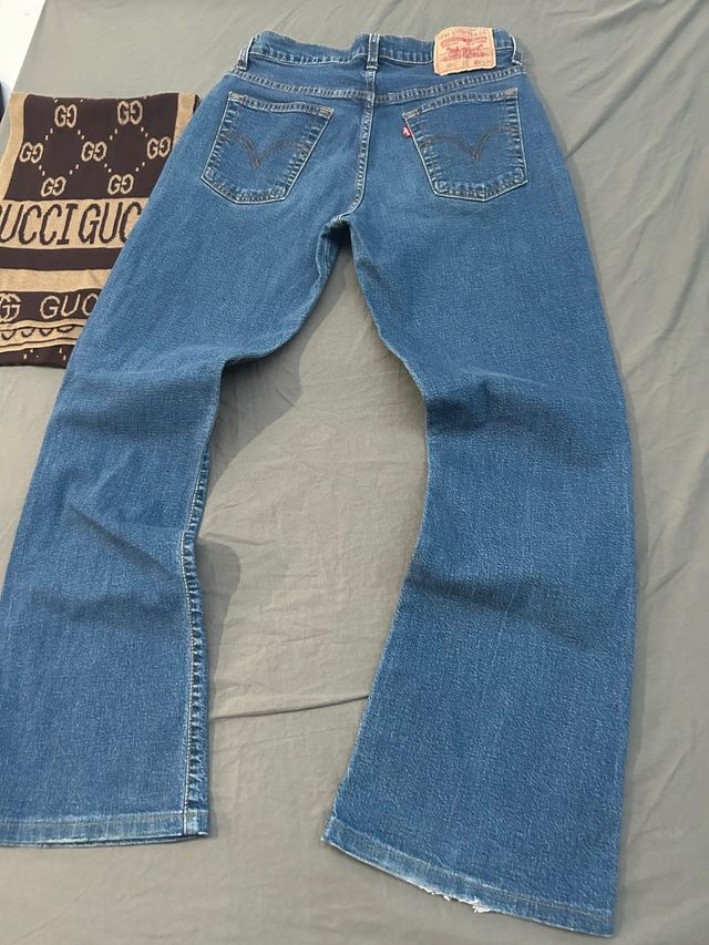 Pantalón Campana Levi's Azul Elásticos Talla 30x34