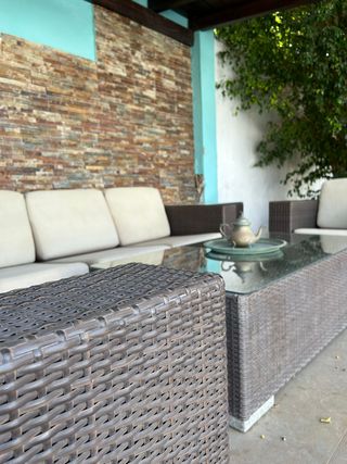 Conjunto Rattan Alta Calidad  Sillones y dos mesas