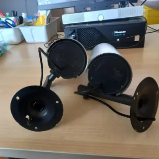 Coppia Finte Telecamere Esterno Metallo