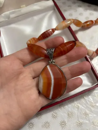 Collana Agata con Ciondolo Argento