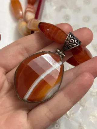 Collana Agata con Ciondolo Argento