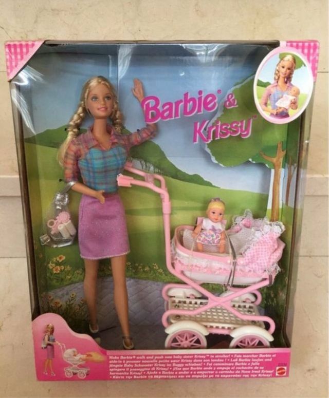 Barbie y Krissy con Cochecito
