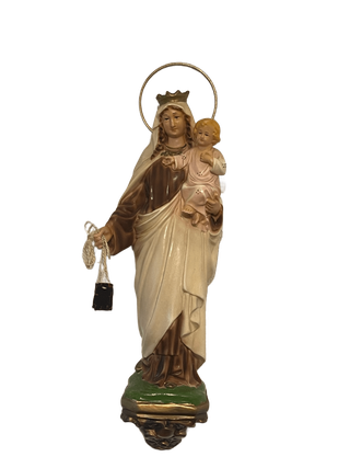 Figura de la Virgen del Carmen con escapulario