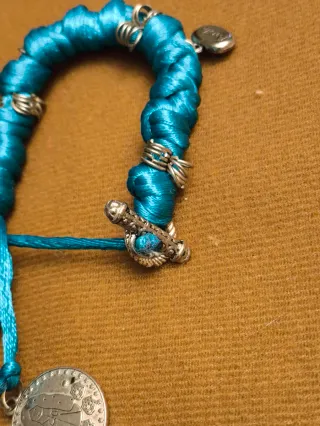 Pulsera Mexicana Virgen Plateada